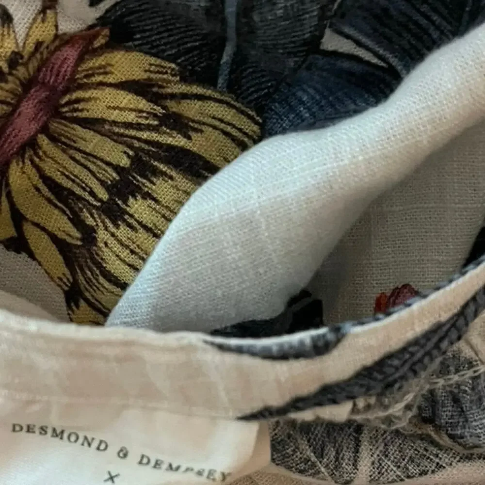 H&M Desmond & Dempsey Collaboration Kaftan Dress Viscose Linen Tropical XS Midi